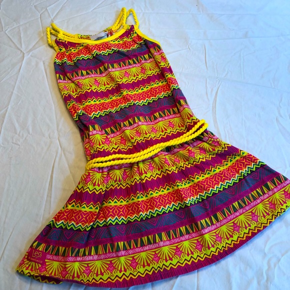 American Girl Chevron Patterned Girls Dress - Picture 1 of 4